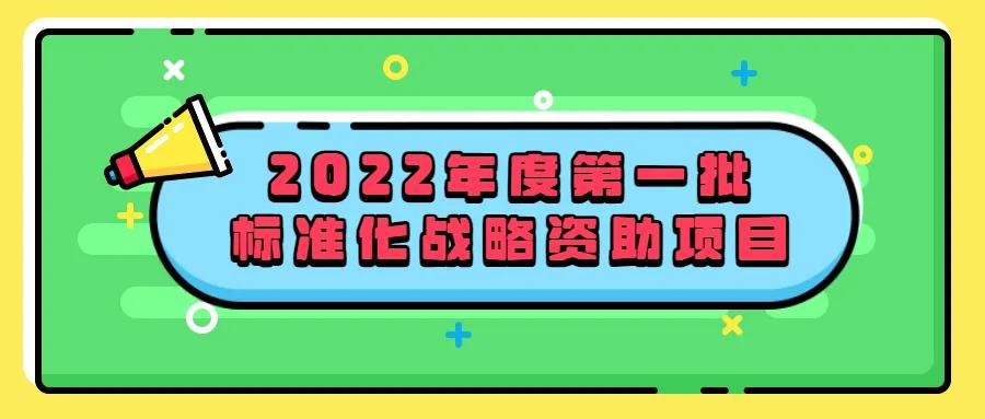 2022年第一批标准化战略资助项目申报来了