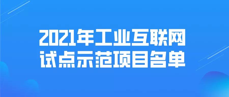 2021年工业互联网试点示范项目名单