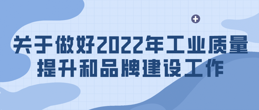 关于做好2022年工业质量提升和品牌建设工作