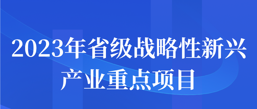 2023年省级战略性新兴产业重点项目申报指南