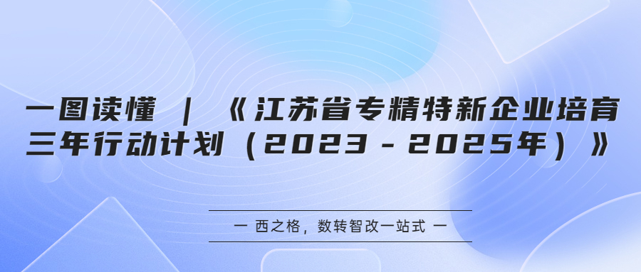 一图读懂 | 《江苏省专精特新企业培育三年行动计划（2023－2025年）》