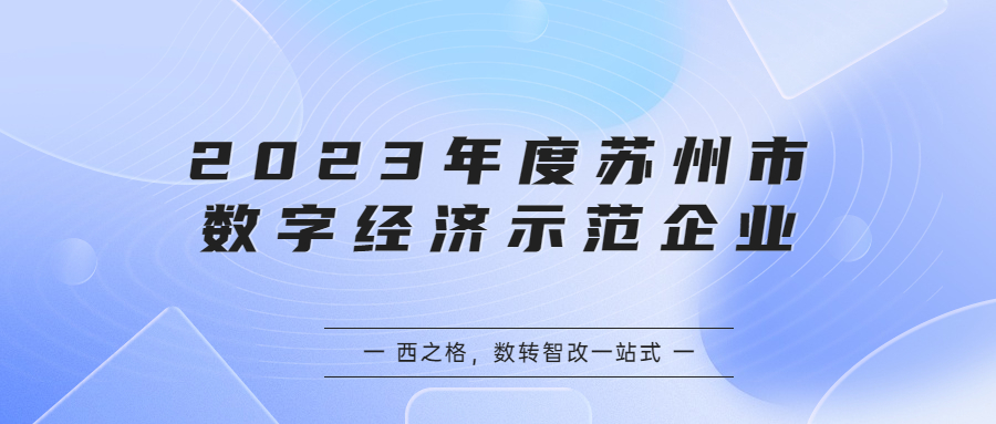 2023年度苏州市数字经济示范企业