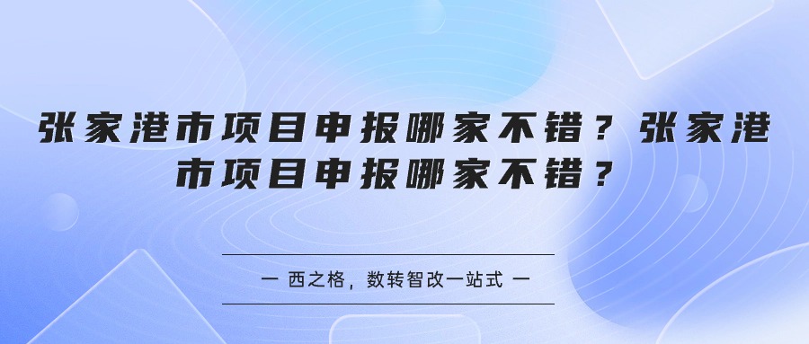 张家港市项目申报哪家不错？