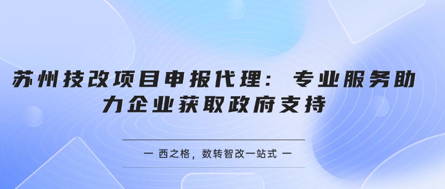 苏州技改项目申报代理: 专业服务助力企业获取政府支持