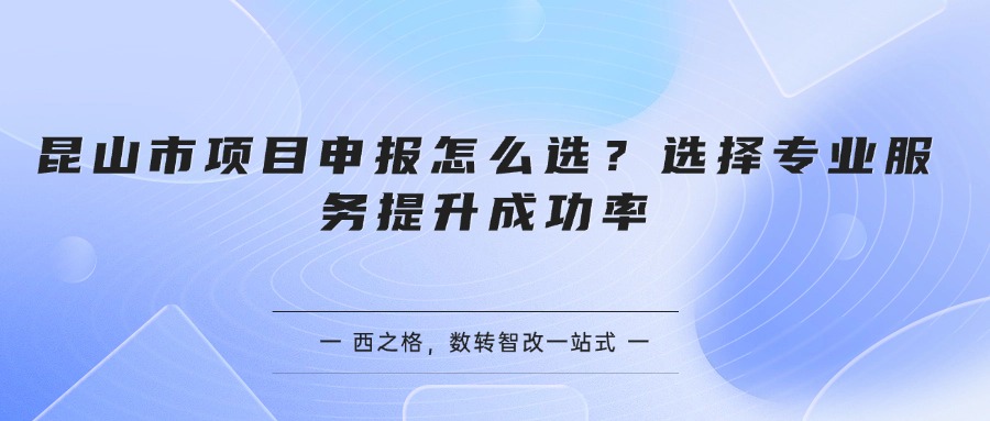 昆山市项目申报怎么选？选择专业服务提升成功率