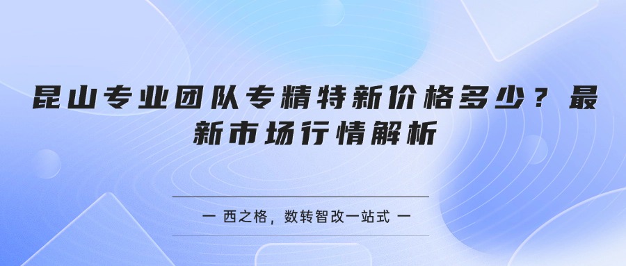昆山专业团队专精特新价格多少？最新市场行情解析