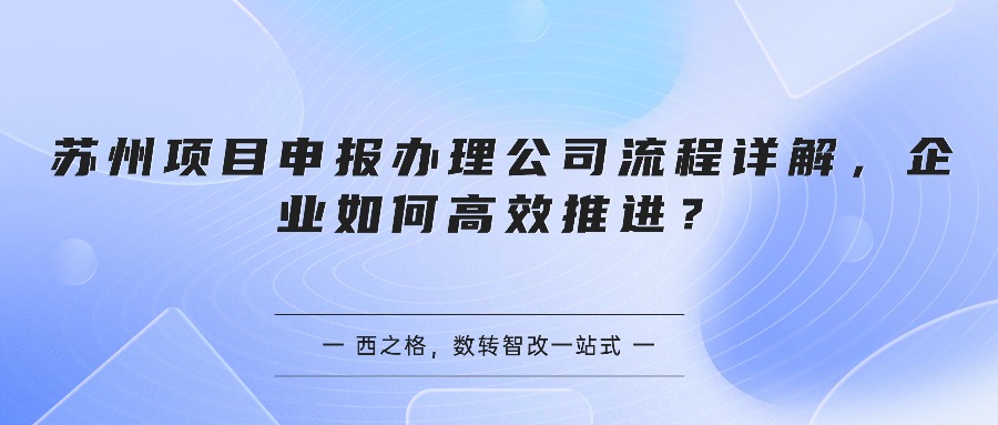 苏州项目申报办理公司流程详解，企业如何高效推进？